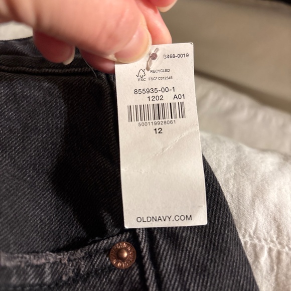 Old Navy Jeans Womens size 12 Black Extra High Rise Curvy Sky Hi Wide Leg NWT - Picture 8 of 8